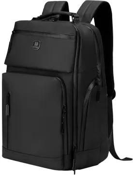 Large Capacity Water Resistant Laptop Backpack, 17 Inch Airplane Approved Durable Bag for College, Business Travel, Black