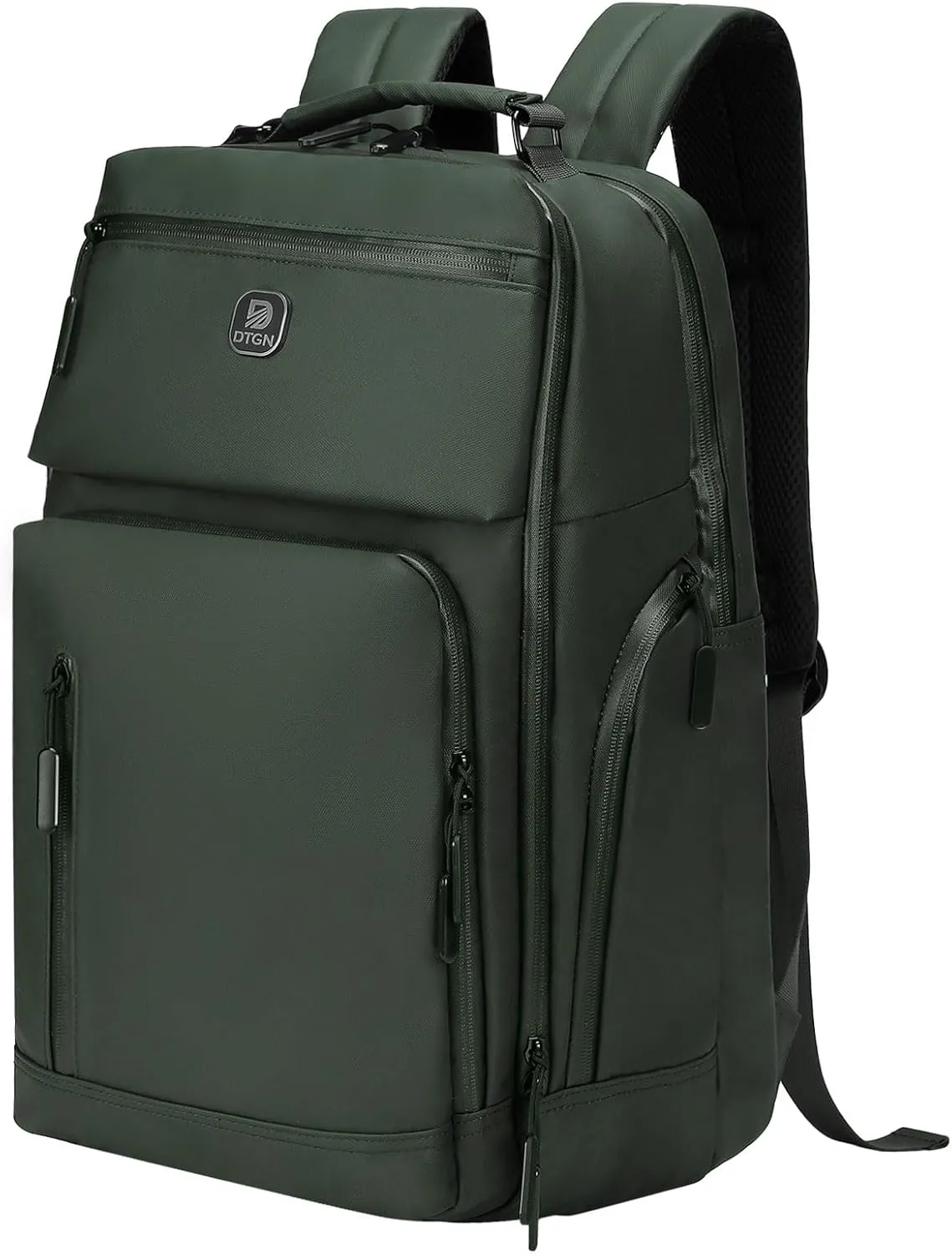 Large Capacity Water Resistant Laptop Backpack, 17 Inch Airplane Approved Durable Bag for College, Business Travel, Green