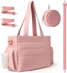 Large Diaper Bag Tote for Women, Crossbody Mommy Bag with Waterproof Bult-in Removable Diaper Bag, Hospital Travel Organizer