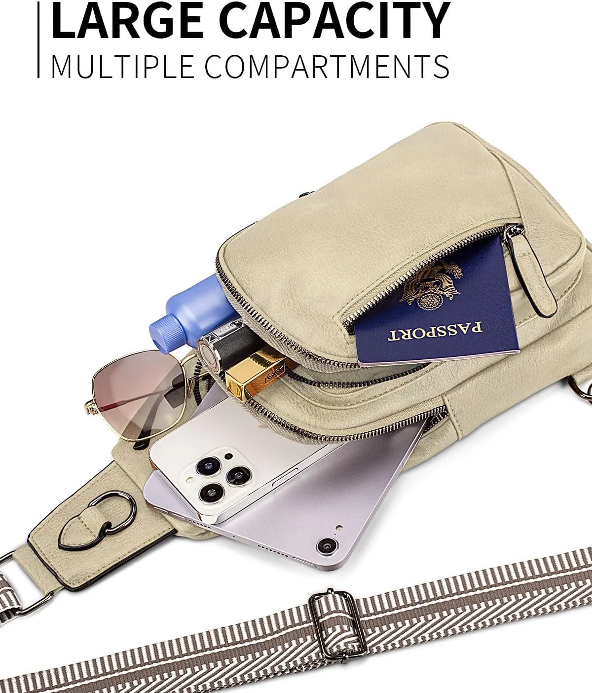 Leather Crossbody Bags Sling Bag for Women, Shoulder Backpack, Leather Sling Bag for Women Crossbody Purse Travel