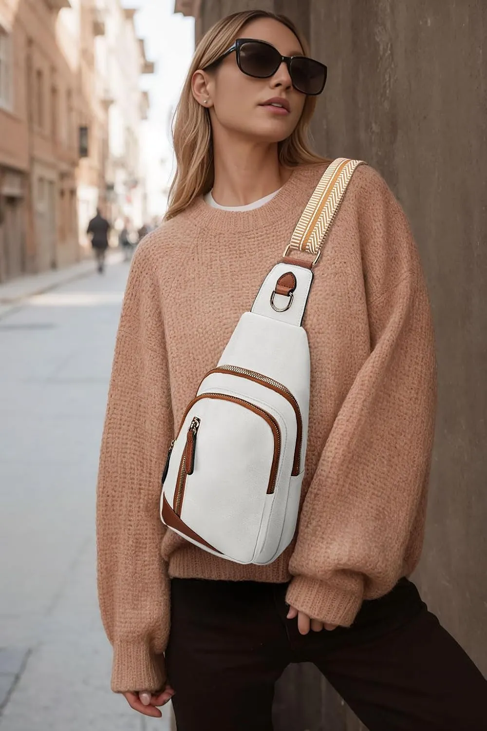 Leather Crossbody Bags Sling Bag for Women, Shoulder Backpack, Leather Sling Bag for Women Crossbody Purse Travel