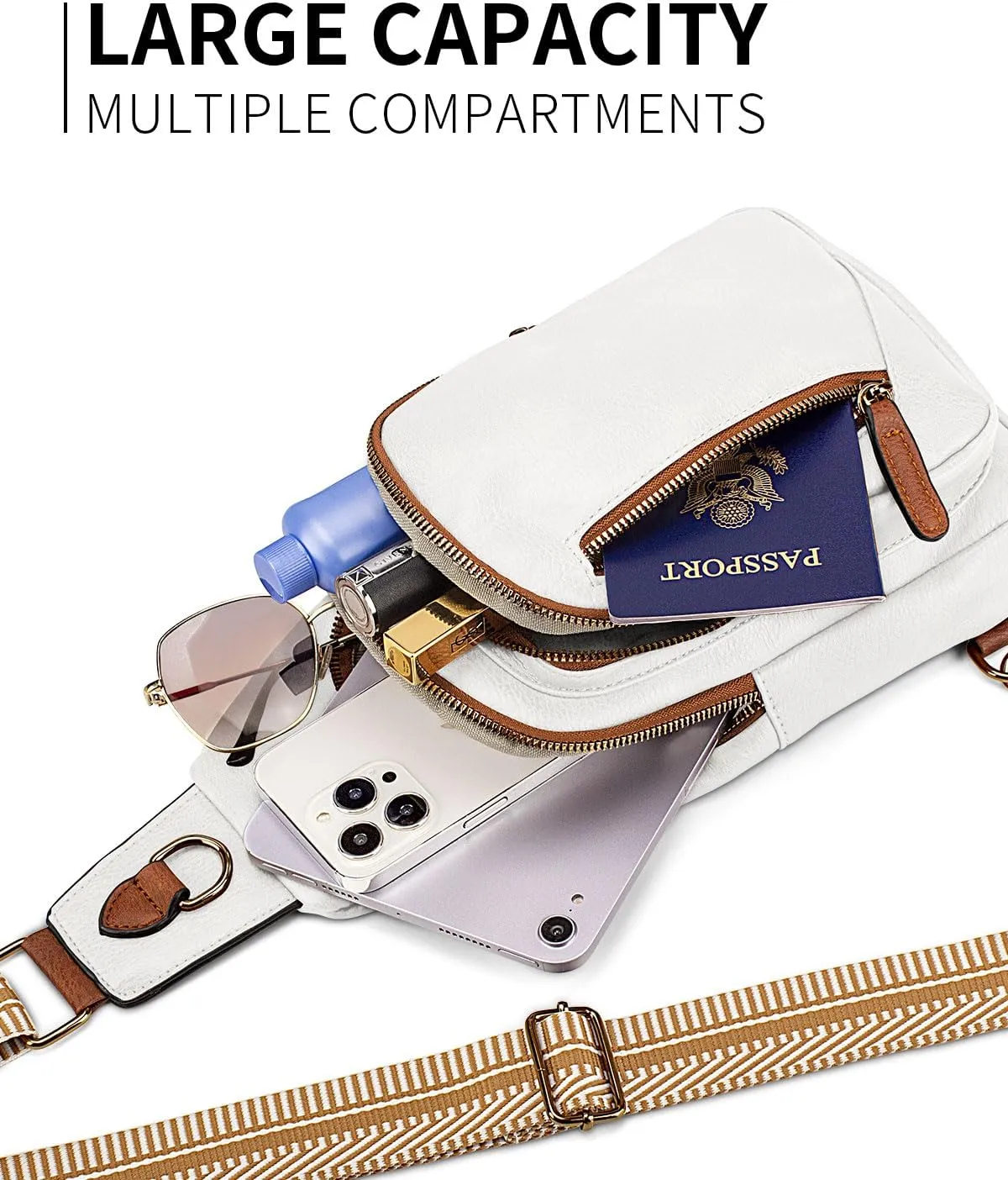 Leather Crossbody Bags Sling Bag for Women, Shoulder Backpack, Leather Sling Bag for Women Crossbody Purse Travel