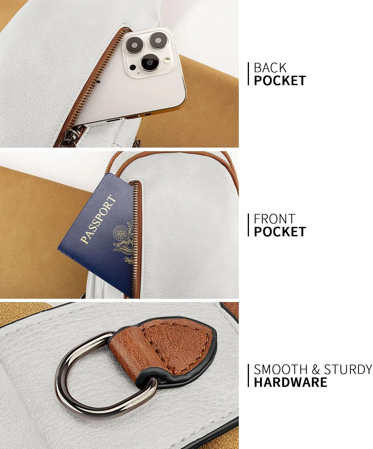Leather Crossbody Bags Sling Bag for Women, Shoulder Backpack, Leather Sling Bag for Women Crossbody Purse Travel