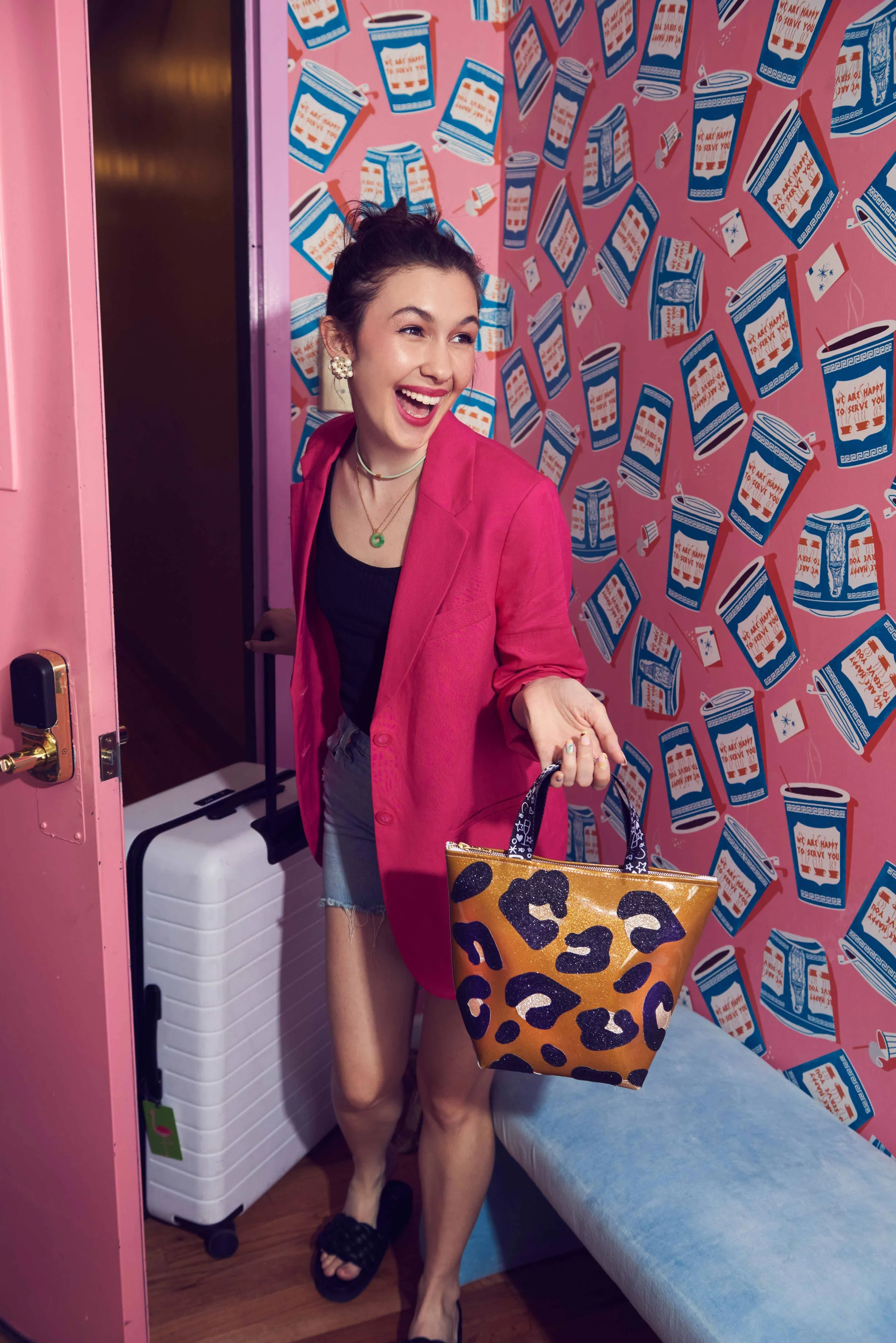 Leopard Print Small Business Bag! 🐆 Roar with Style!