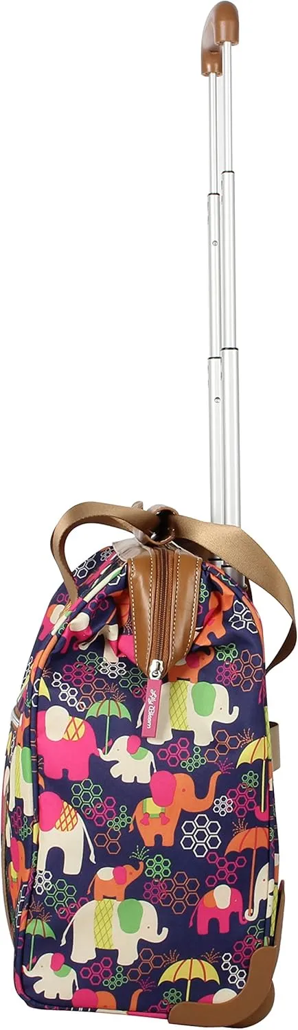 Lily Bloom Design Pattern Carry on Bag Wheeled Cabin Tote (Elephant Rain)