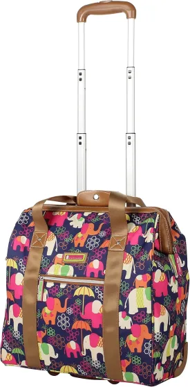 Lily Bloom Design Pattern Carry on Bag Wheeled Cabin Tote (Elephant Rain)