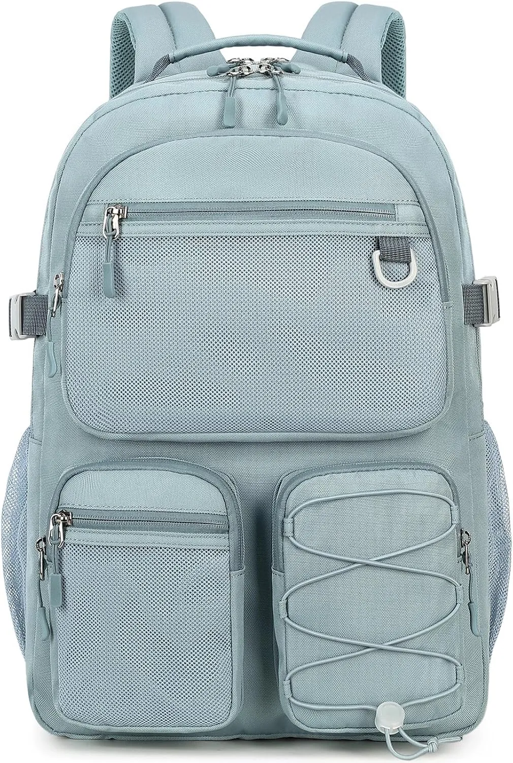 Lohol Water Resistant Backpack with Mulitiple Pockets for School Travel Outdoor College, 15.6 inch Laptop Daypack for Men and Women (Grey Blue)