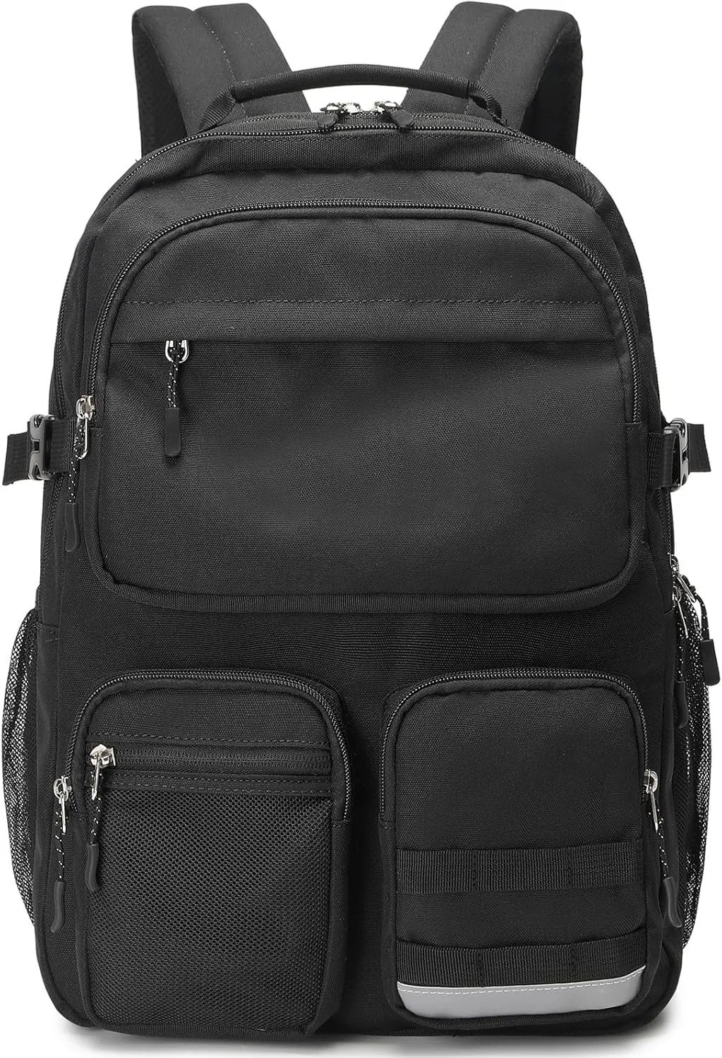 Lohol Water Resistant Backpack with Multifunctional Pockets for Teens, Durable Bookbag fits 15.6 inch Laptop for School Travel College, 25L (Black)