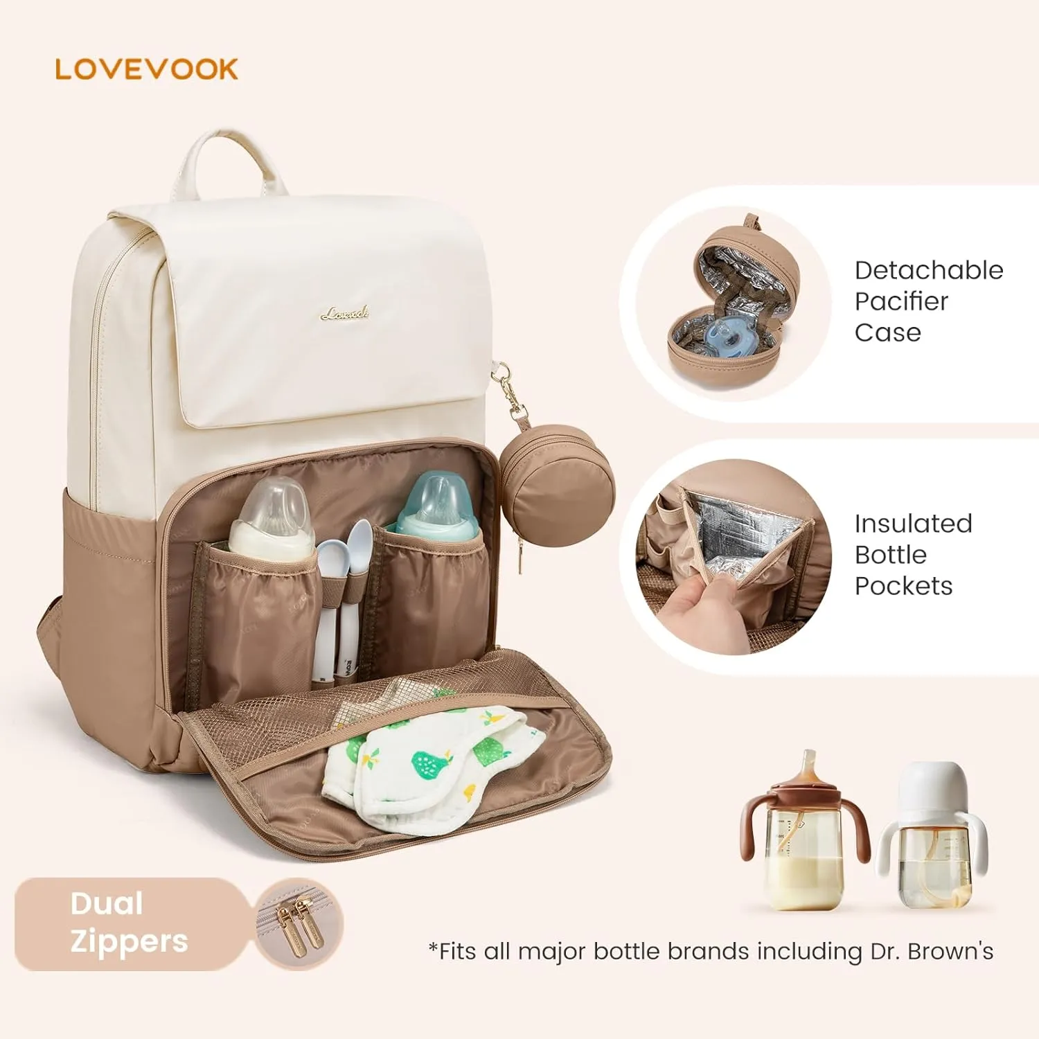 LOVEVOOK Diaper Bag Backpack, Baby Travel Bags for Boys & Girl, Toddler Diaper Bag with Changing Station & Pacifier Case, Paaleras Para Bebe Nia & Nio - Newborn Essentials Must Haves Mom