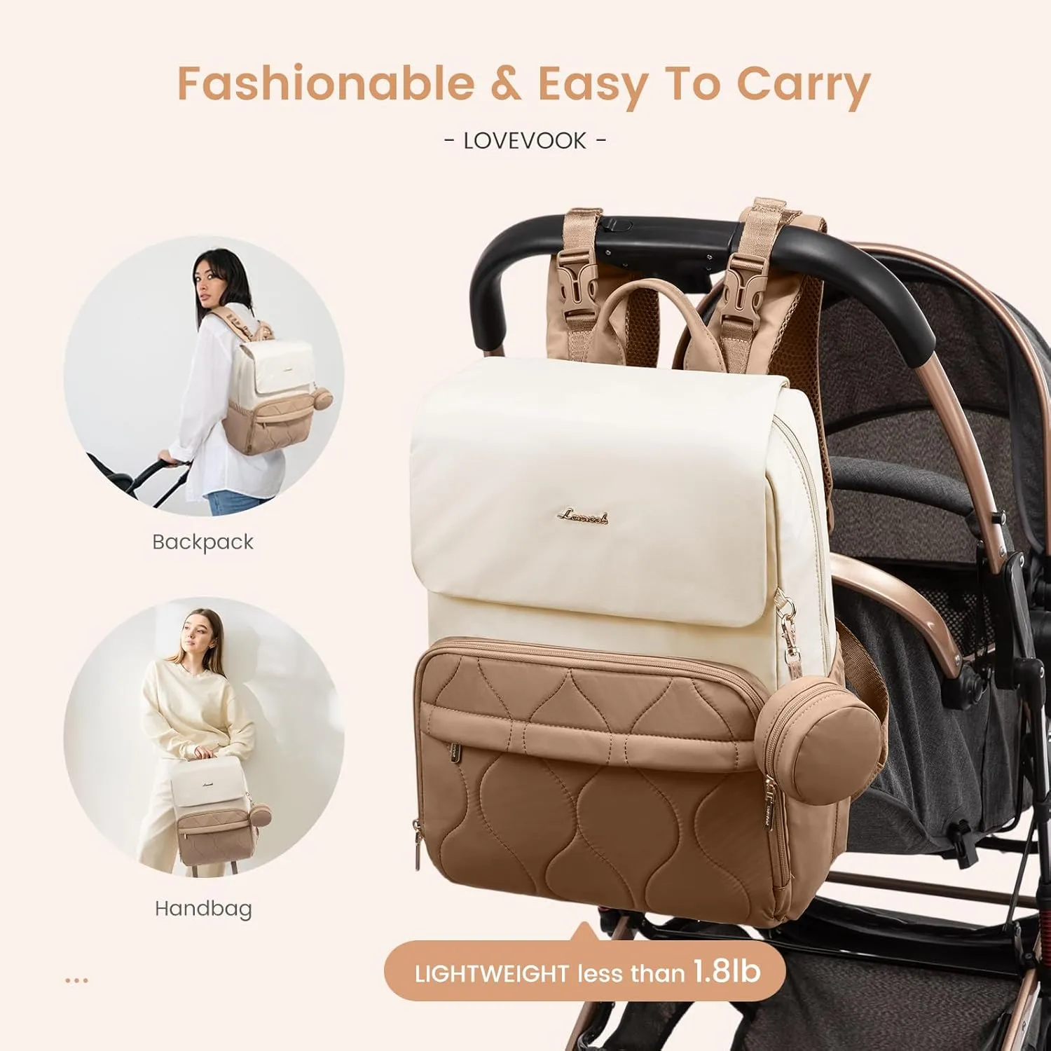 LOVEVOOK Diaper Bag Backpack, Baby Travel Bags for Boys & Girl, Toddler Diaper Bag with Changing Station & Pacifier Case, Paaleras Para Bebe Nia & Nio - Newborn Essentials Must Haves Mom