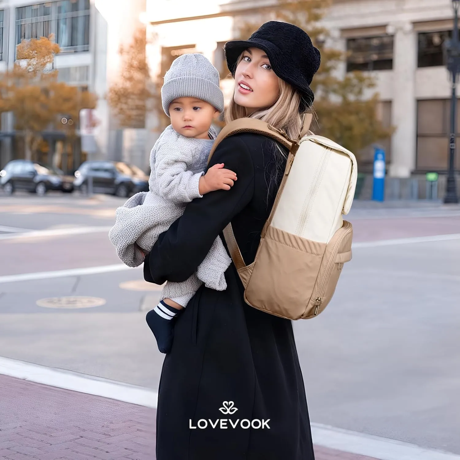 LOVEVOOK Diaper Bag Backpack, Baby Travel Bags for Boys & Girl, Toddler Diaper Bag with Changing Station & Pacifier Case, Paaleras Para Bebe Nia & Nio - Newborn Essentials Must Haves Mom