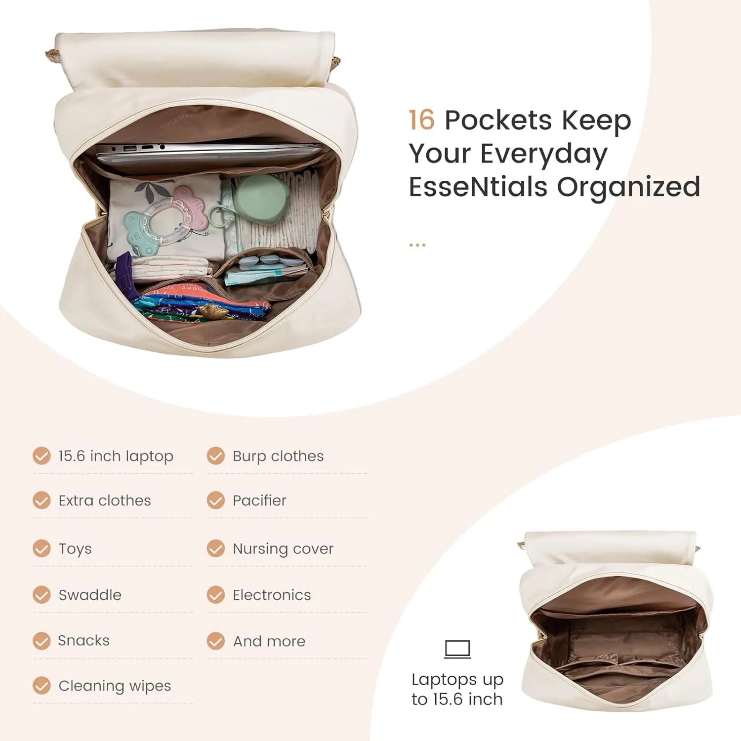 LOVEVOOK Diaper Bag Backpack, Baby Travel Bags for Boys & Girl, Toddler Diaper Bag with Changing Station & Pacifier Case, Paaleras Para Bebe Nia & Nio - Newborn Essentials Must Haves Mom
