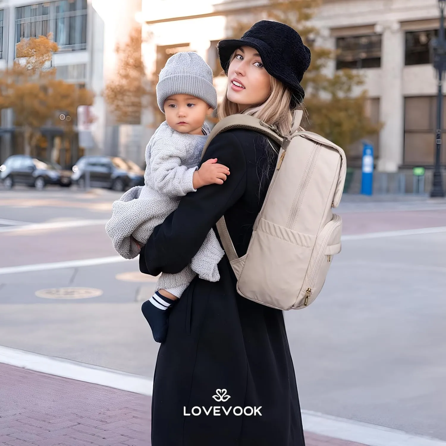 LOVEVOOK Diaper Bag Backpack, Baby Travel Bags for Boys & Girl, Toddler Diaper Bag with Changing Station & Pacifier Case, Paaleras Para Bebe Nia & Nio - Newborn Essentials Must Haves Mom