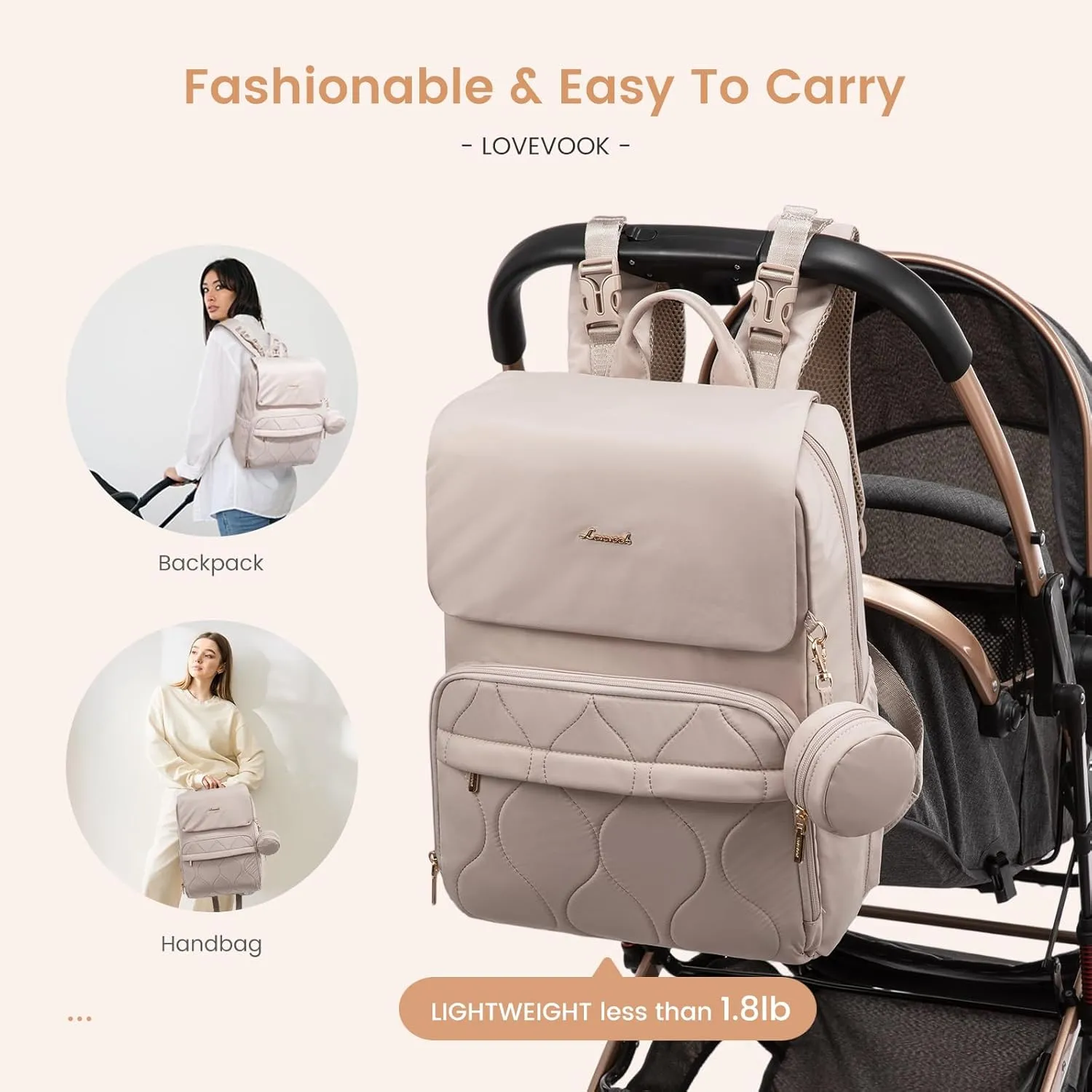 LOVEVOOK Diaper Bag Backpack, Baby Travel Bags for Boys & Girl, Toddler Diaper Bag with Changing Station & Pacifier Case, Paaleras Para Bebe Nia & Nio - Newborn Essentials Must Haves Mom