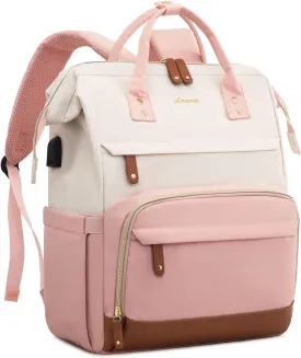 LOVEVOOK Laptop Backpack for Women, 15.6 Inch Work Business Backpacks Purse with USB Port, Large Capacity Nurse Bag College Bookbag for School, Waterproof Casual Daypack for Travel