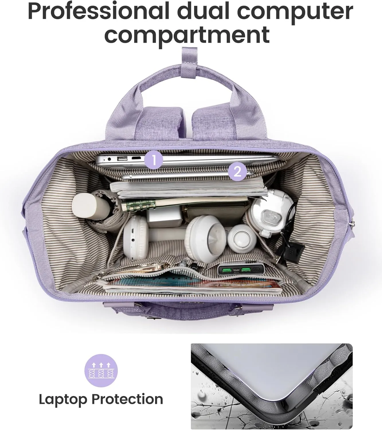 LOVEVOOK Laptop Backpack for Women, 17.3 Inch Teacher Nurse Bag Work Travel Computer Backpacks Purse, College Bookbag for School, Water Resistant Daypack