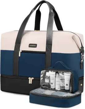 LOVEVOOK Weekender Bag, Large Travel Duffel Bag for Women with 2 Packing Cubes, Carry on Overnight Bag with Shoe Compartment, Mom Hospital Bags for Labor and Delivery