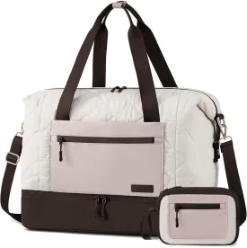 LOVEVOOK Weekender Bags for Women, Puffer Travel Duffel Bags for Woman, Large Hospital Bag for Women Labor Delivery with Shoe Compartment, Carry On Overnight Bag, Personal Item Travel Bag for Airplane