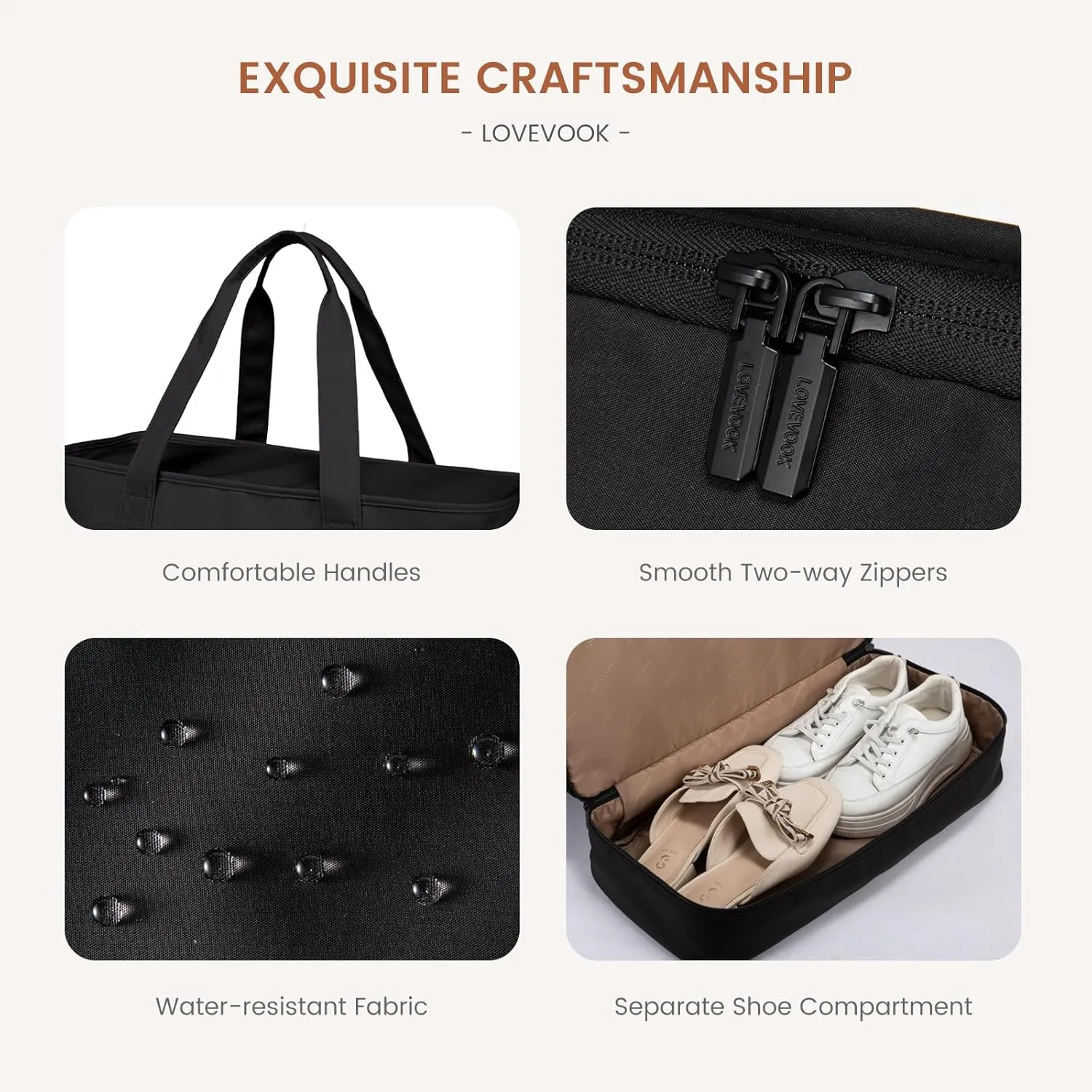 LOVEVOOK Weekender Bags for Women Travel, Large Personal Item Travel Overnight Bag, Carry on Duffle Bags with Shoe Compartment, Toiletry Bag, Wet Pocket, for Airplane, Hospital Labor Delivery