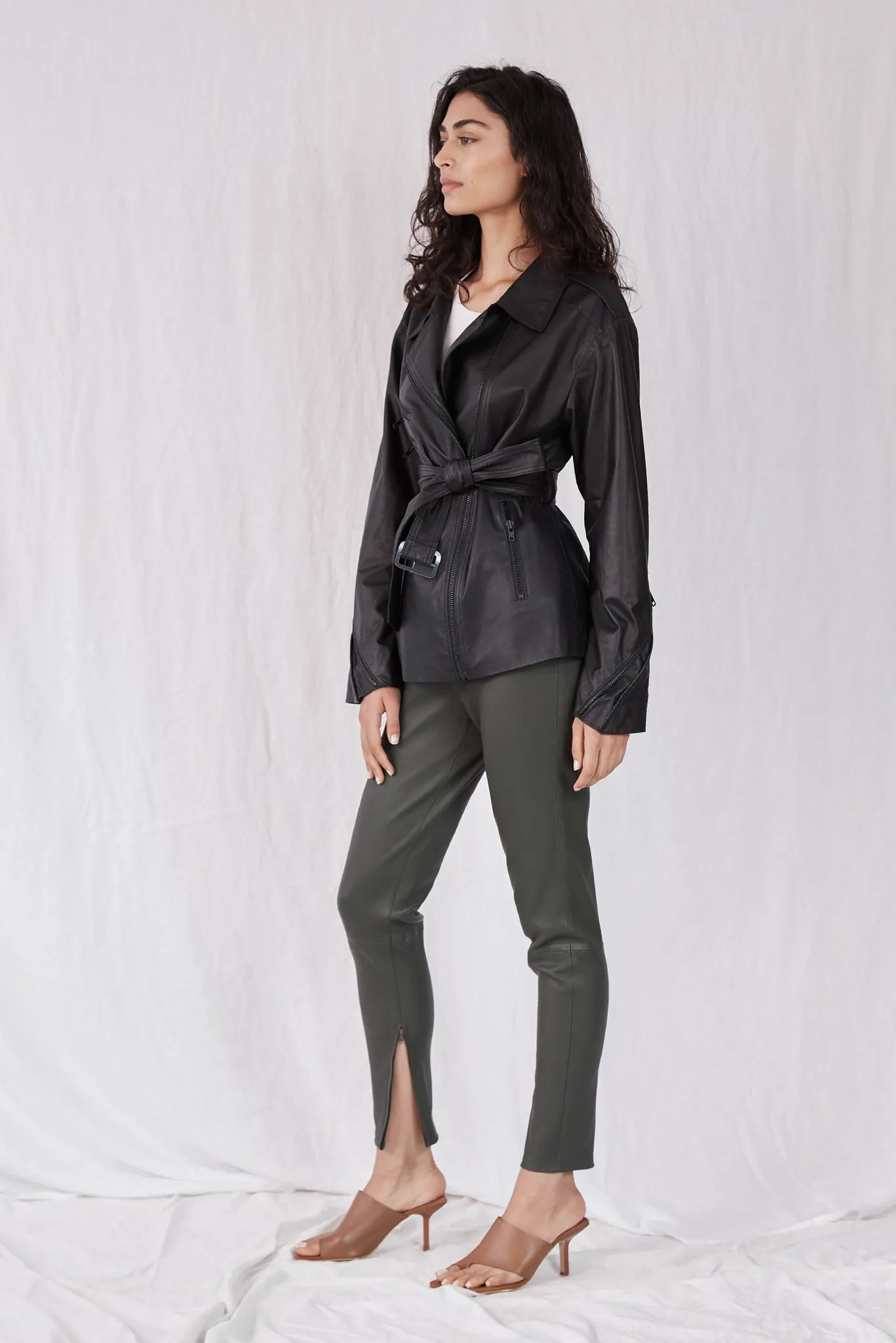 Ludlow Motor Leather Jacket 2.0 Feather Nappa Black Leather - SAMPLE