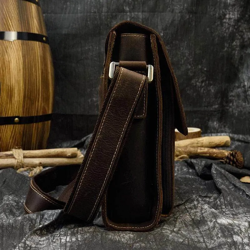 Mens Leather Bags Crossbody Shoulder Messenger Bags