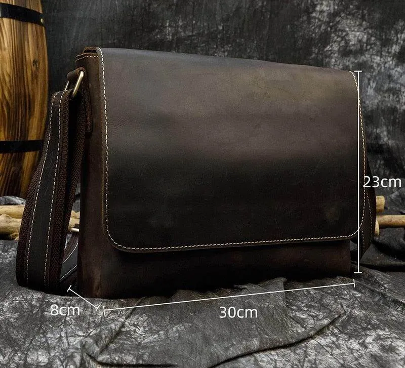Mens Leather Bags Crossbody Shoulder Messenger Bags