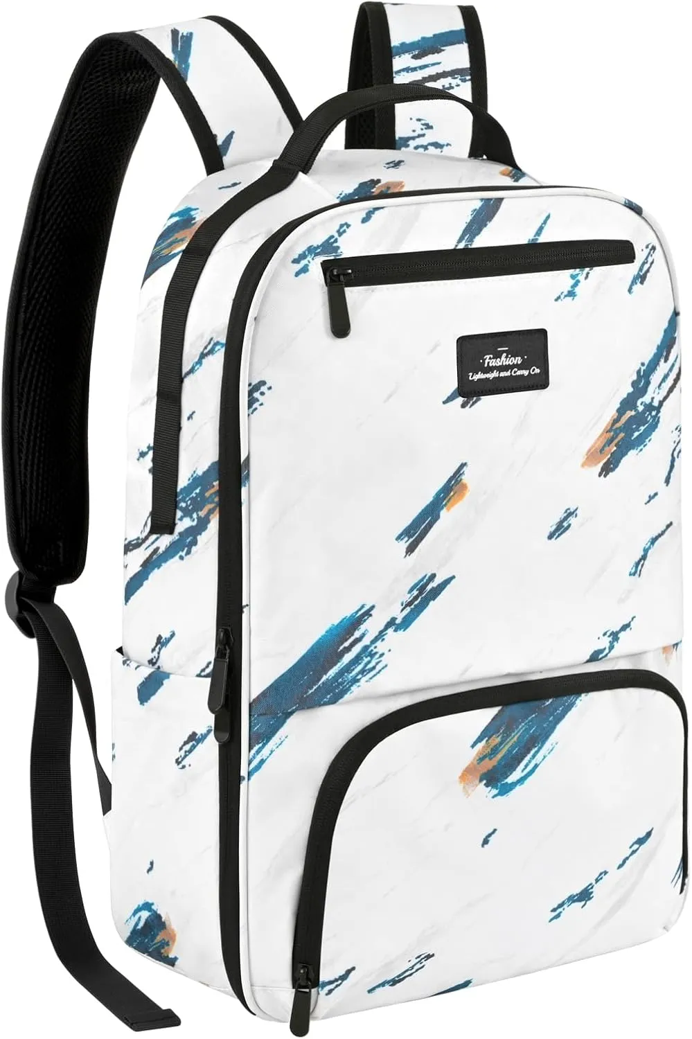 Mens Work Backpack, Backpacks for Women, Backpack for School Teens, Travel Laptop Back Pack Fits 15.6 Inch Notebook with Hidden Pocket, Water Resistant Bookbag with Luggage Strap (Tie-dye White)