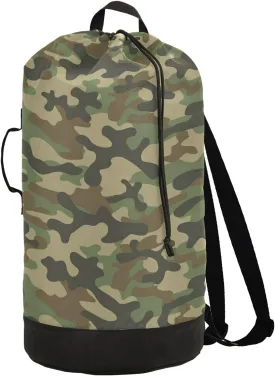 Military Army Camouflage Green Laundry Bag Large Heavy Duty Laundry Backpack for College Students Laundry bag with Shoulder Straps Washable for Camp Traveling Waterproof