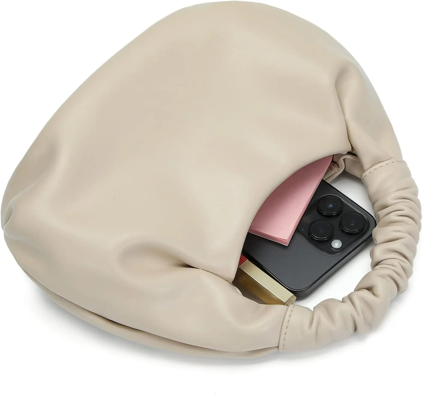 Mini Hobo Tote Bags for Women Soft Leather Clutch Purses for Women Cloud-Shaped Top Handle Bags