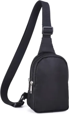 Mini Sling Bag, Casual Crossbody Bags for Women, Fanny Pack with Adjustable Strap, Black