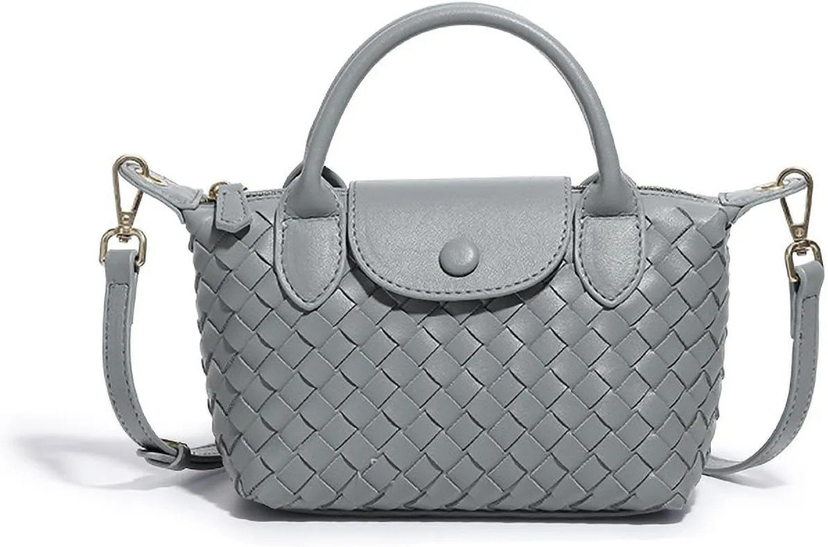 Mini Small Size Braided Luxury Leather Women's top Handle Handbag Fashion Travel Daily Satchel
