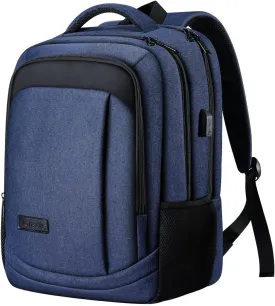 Monsdle Travel Laptop Backpack Anti Theft Backpacks with USB Charging Port, Business Work Bag 15.6 Inch College Computer for Men Women, Blue