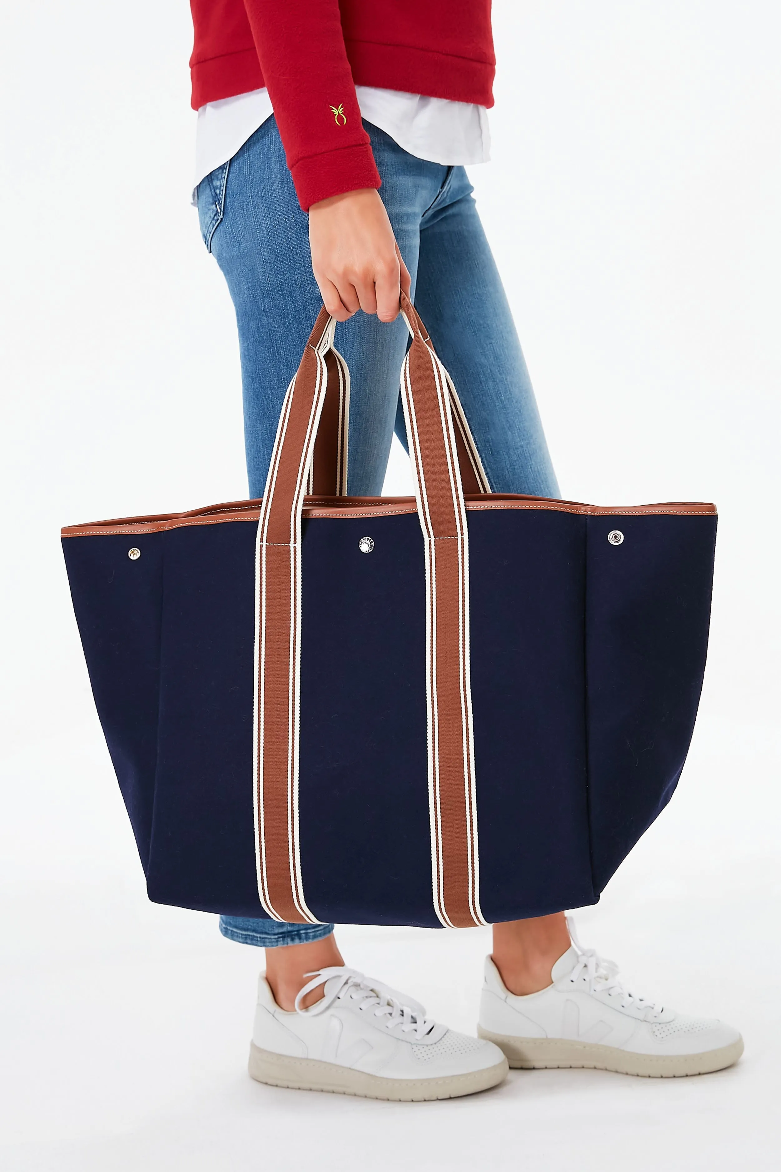 Navy Traversee L Flannel Cruise Tote