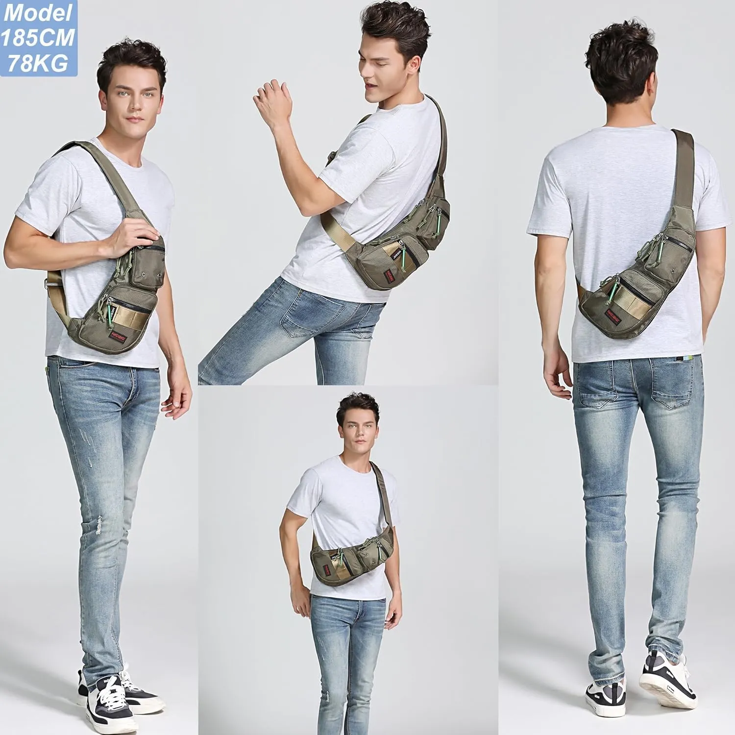NICGID Sling Bag Chest Shoulder Backpack Crossbody Bags Casual Daypack for Men Women