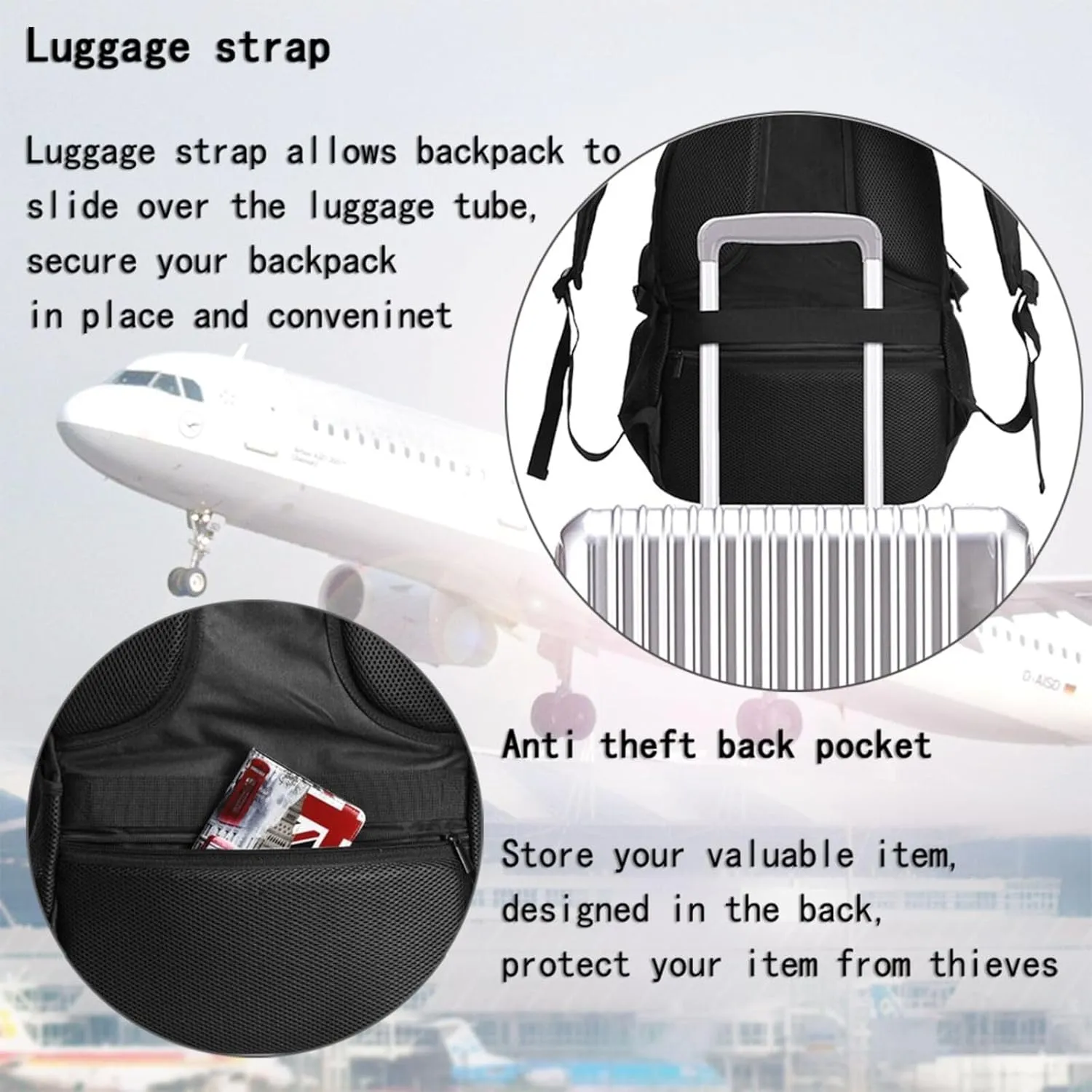 Norway Norwegian Flag Business Laptop Backpack Travel Backpacks Outdoor Rucksack Large Bag Daypack with USB Charging Port Multi-Pocket for Hiking Camping