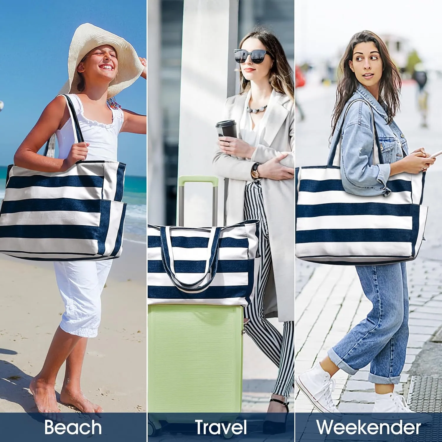 oscaurt Beach Bags for Women Travel Weekender Bag Swim Pool Bag Gifts for Women Travel Beach Essentials