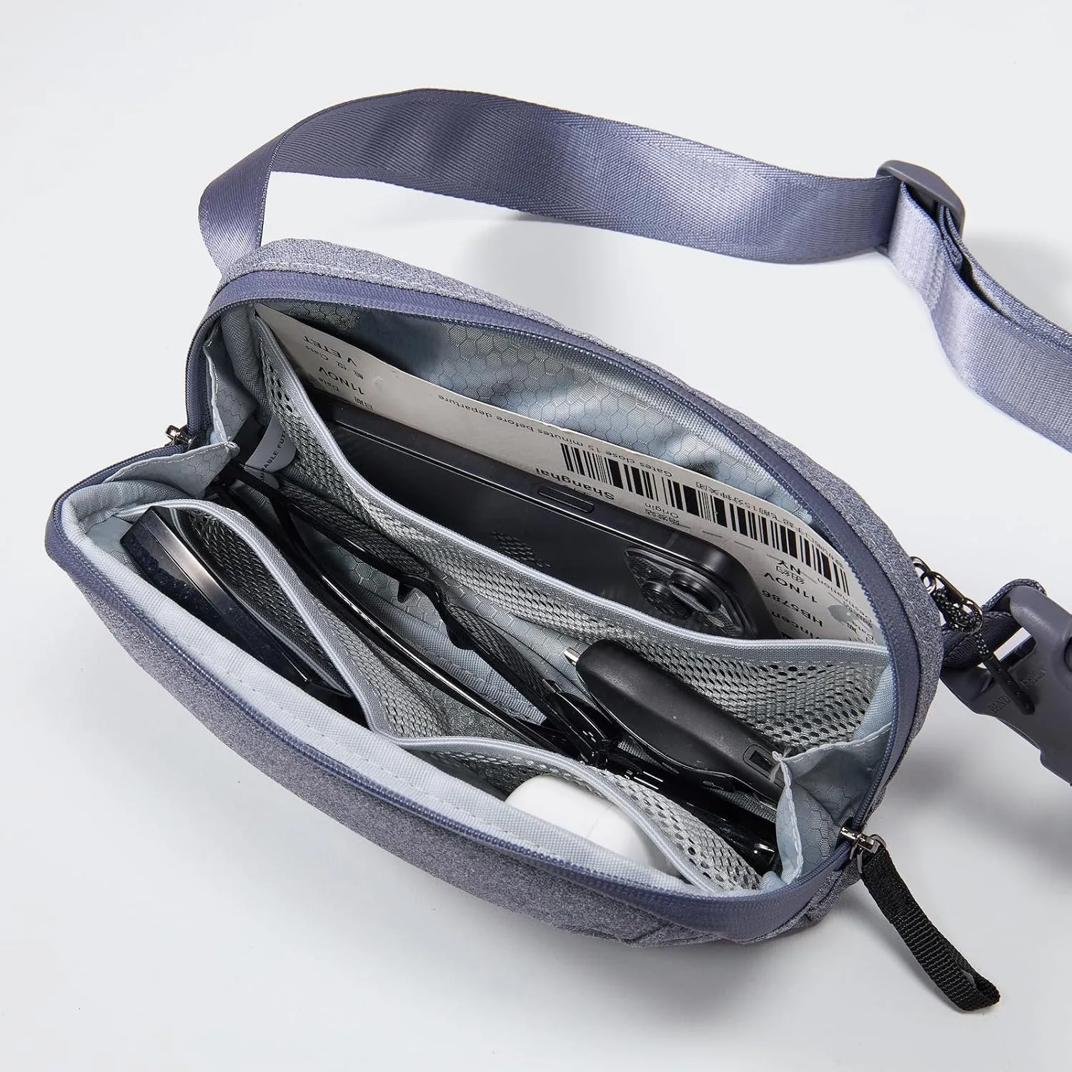 Pander Crossbody Sling Bag for Travel, Outdoor, and Everyday Use  Adjustable Strap, Lightweight Shoulder Bag, Heather Grey