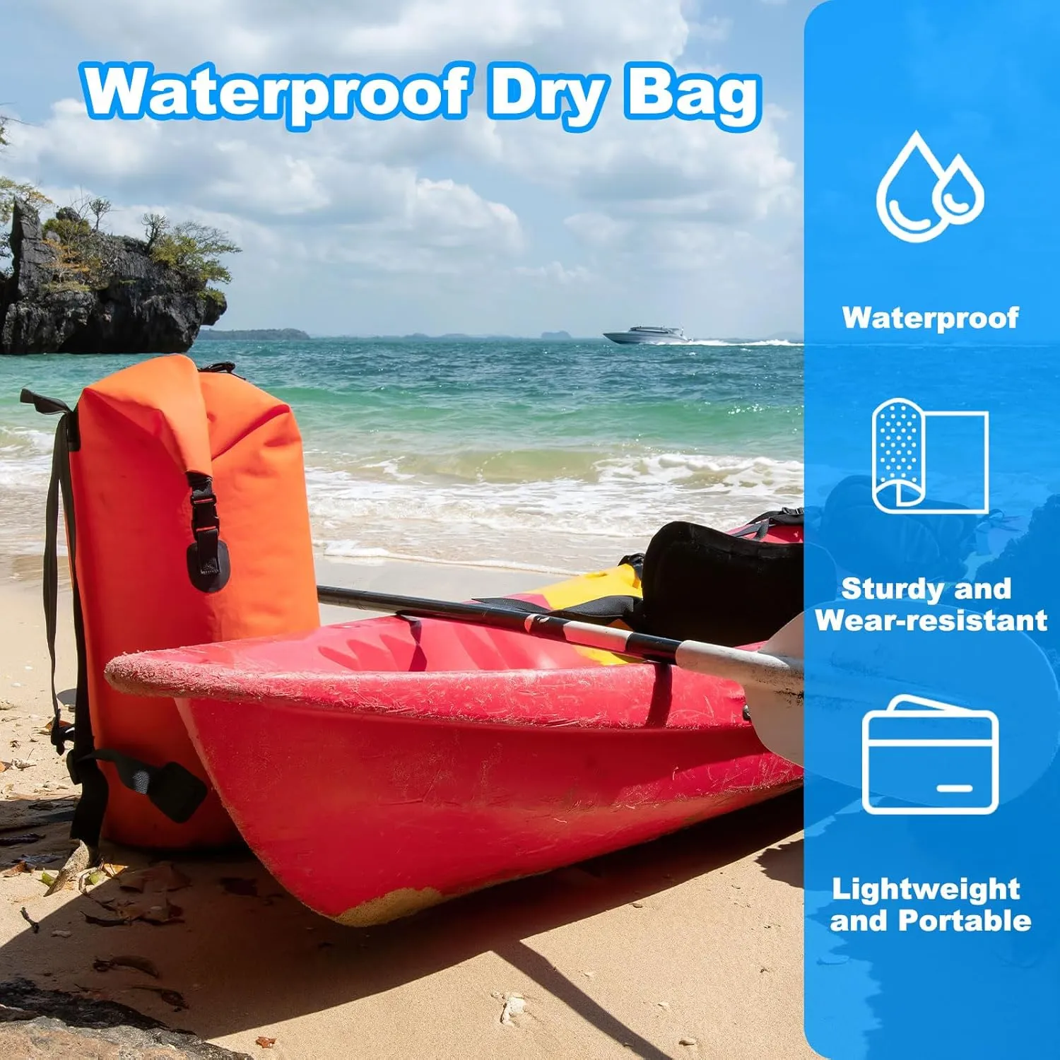 PATIKIL 6L Waterproof Dry Bags, 2 Pack Portable Dry Sack Roll Top Bag Lightweight Dry Storage Bag for Gym Kayaking Hiking Swimming Camping, Red