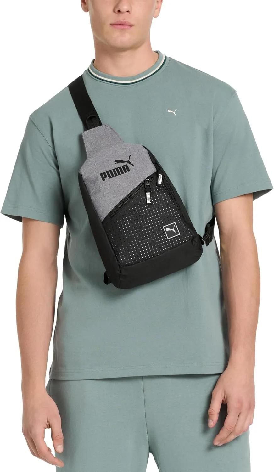 PUMA EVERCAT SIDEWALL SLING BACKPACK,Black/Silver,One Size