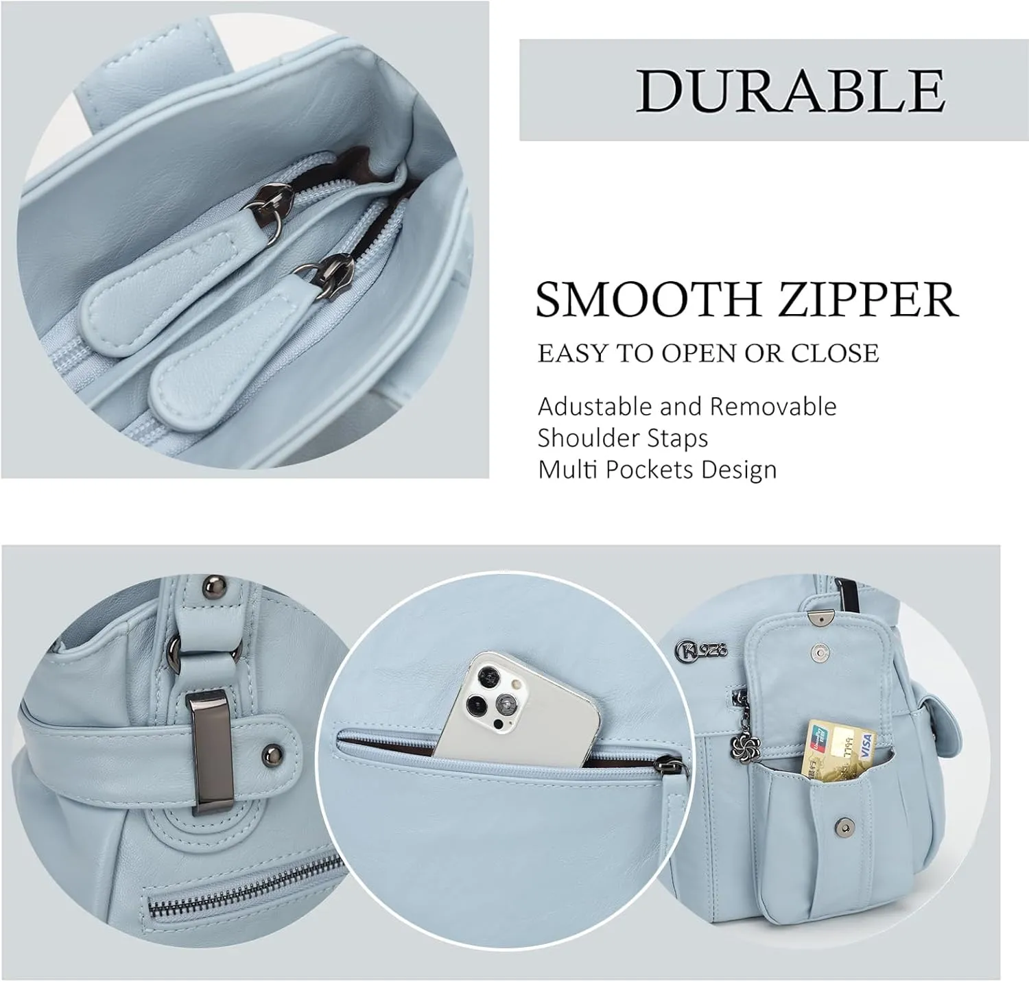 Purses and Handbags for Women Large Hobo Shoulder Bags Soft PU Leather Multi-Pocket Tote Bag