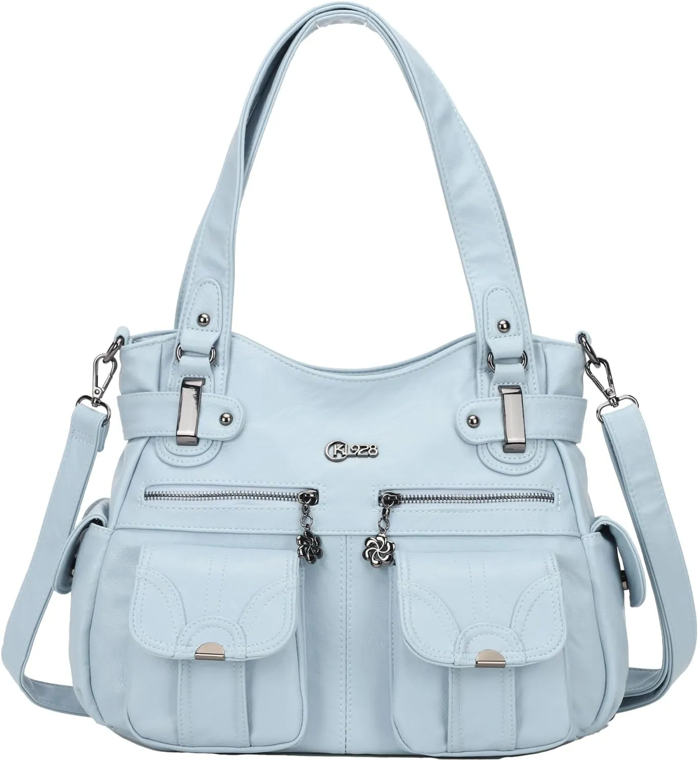 Purses and Handbags for Women Large Hobo Shoulder Bags Soft PU Leather Multi-Pocket Tote Bag