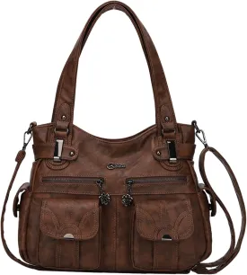 Purses and Handbags for Women Large Hobo Shoulder Bags Soft PU Leather Multi-Pocket Tote Bag