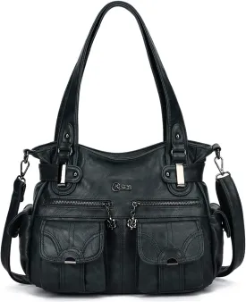 Purses and Handbags for Women Large Hobo Shoulder Bags Soft PU Leather Multi-Pocket Tote Bag