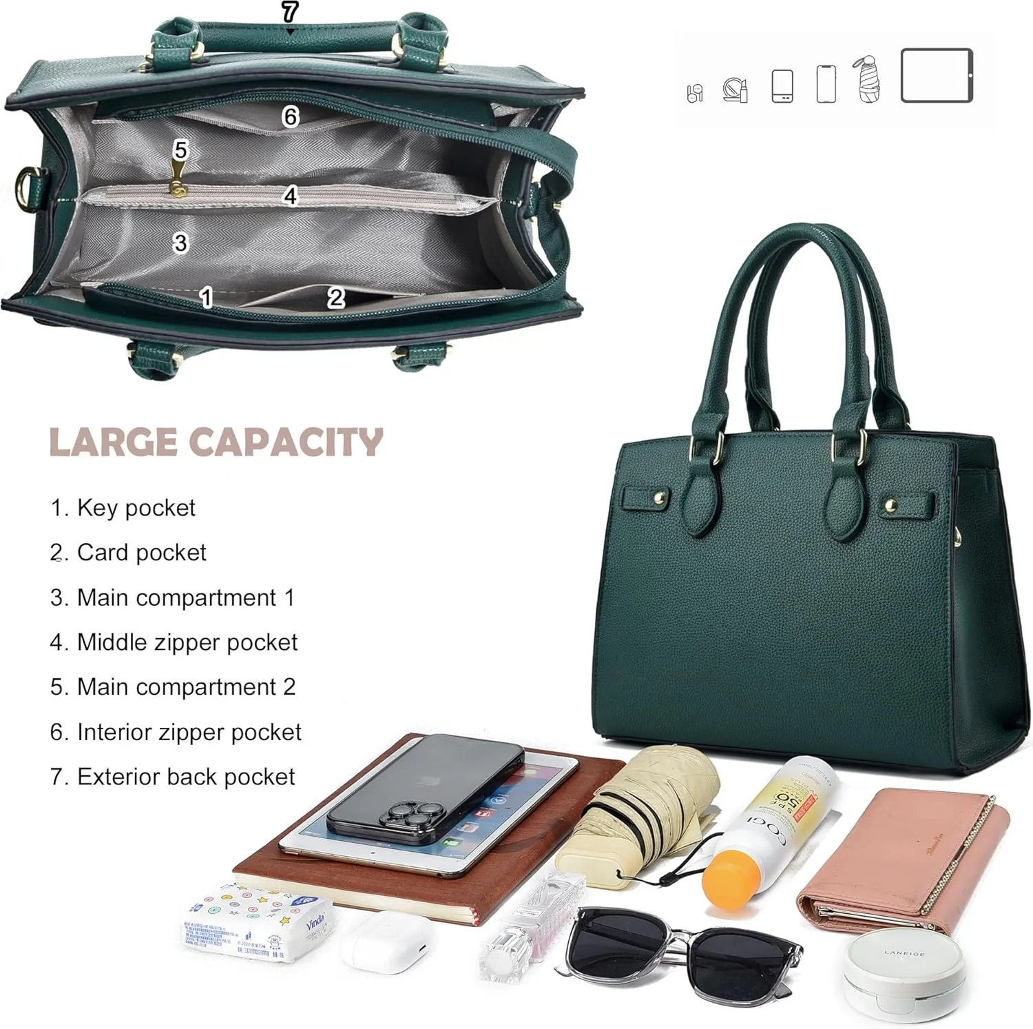 Purses and Handbags for Women Satchel Fashion Ladies Top Handle Shoulder Tote Bags