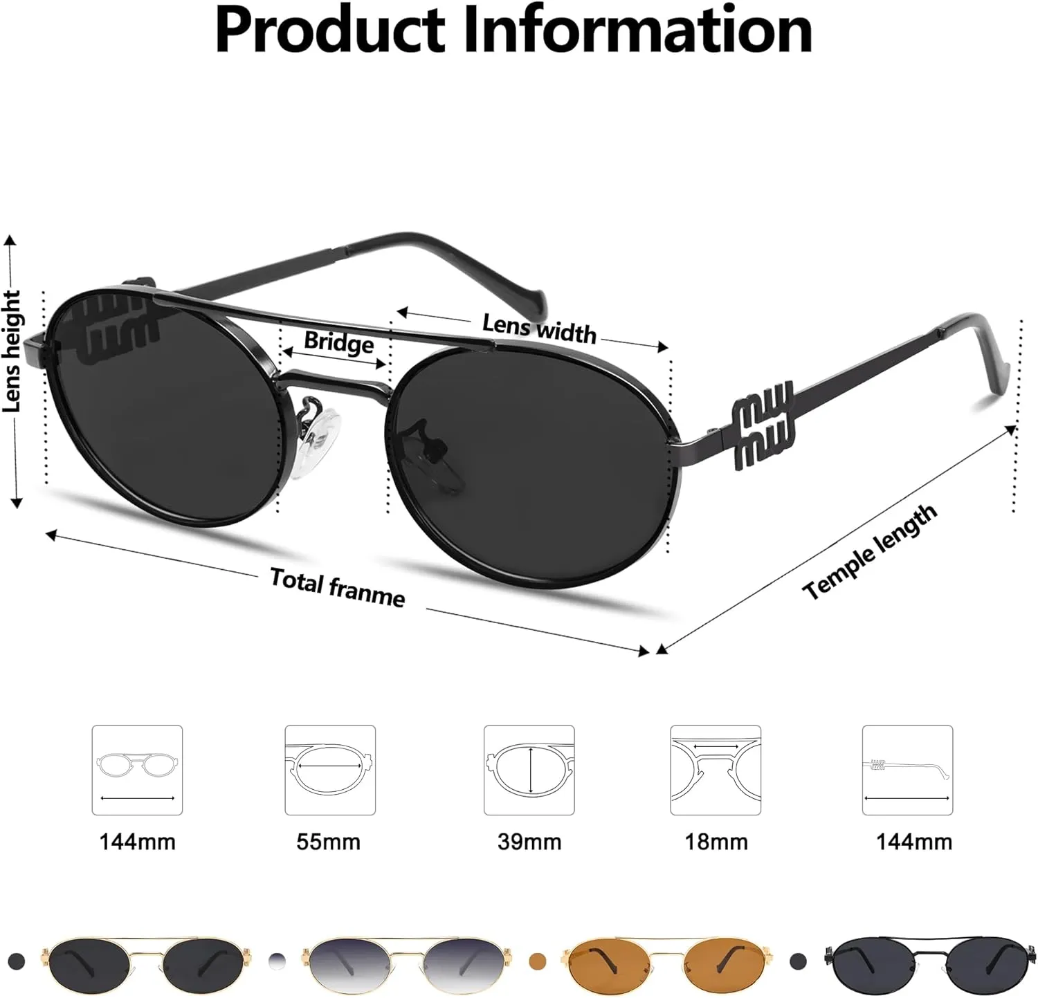 Retro Oval 90s Metal Sunglasses for Women, 2025 Trendy Chic Narrow Gold Sun Glasses Fashion Sunnies