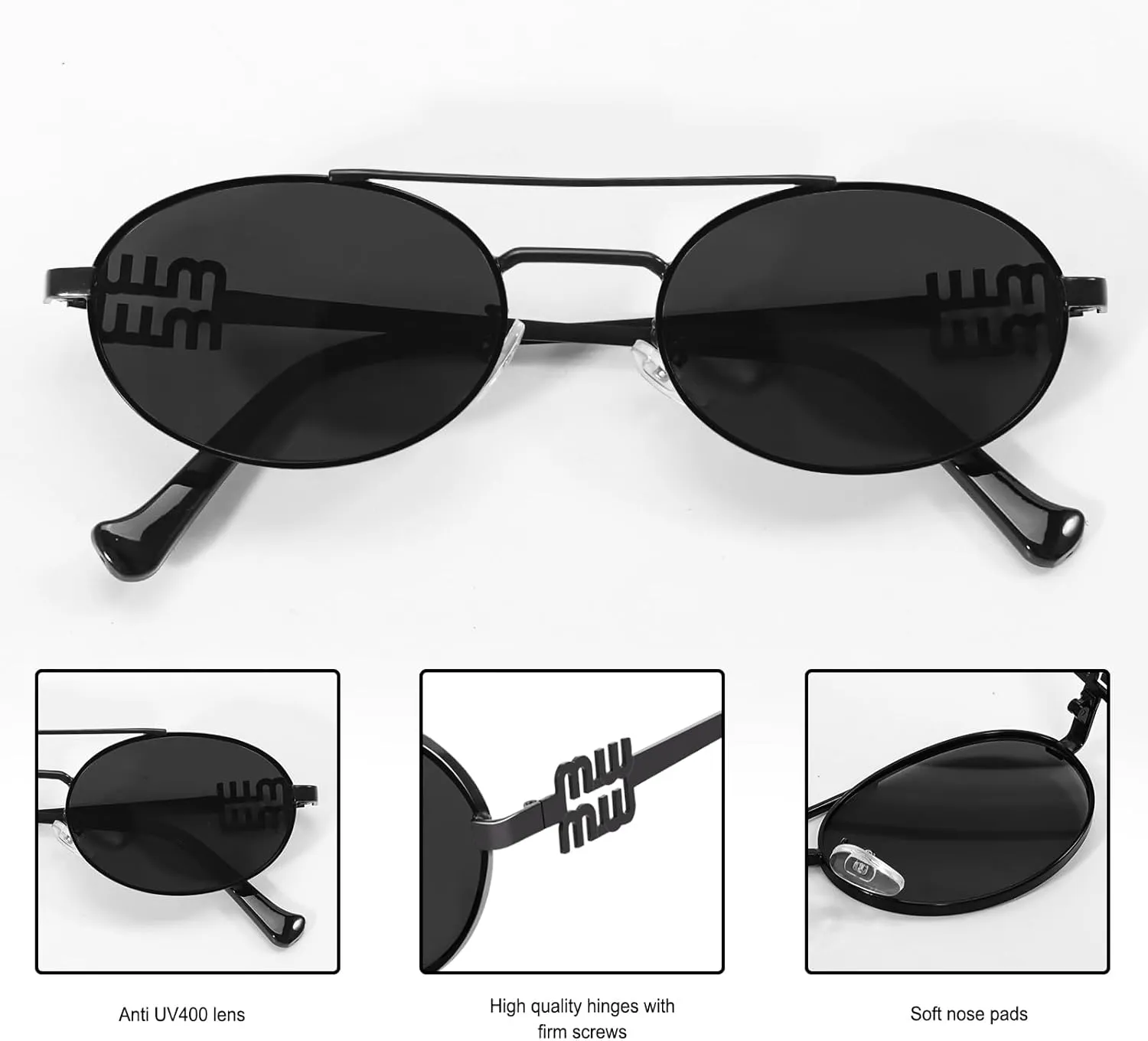 Retro Oval 90s Metal Sunglasses for Women, 2025 Trendy Chic Narrow Gold Sun Glasses Fashion Sunnies