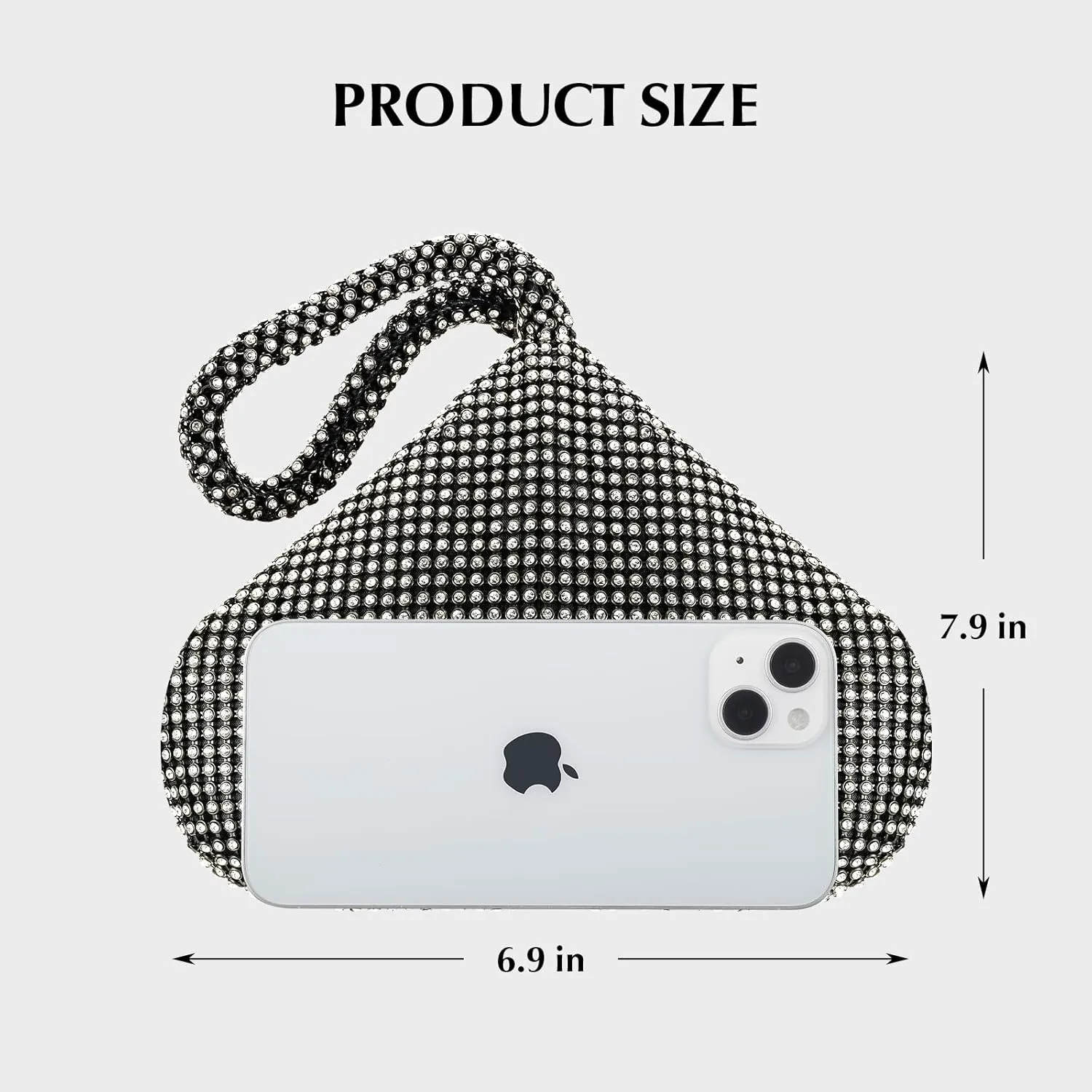 Rhinestone Clutch Purses Evening Handbags for Women's Vintage Elegant Triangle Purse for 1920s Party Wedding