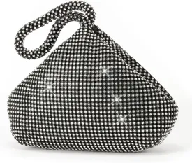 Rhinestone Clutch Purses Evening Handbags for Women's Vintage Elegant Triangle Purse for 1920s Party Wedding