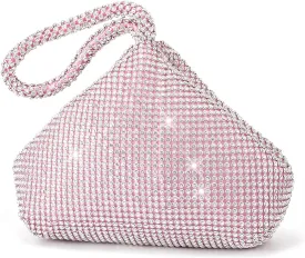Rhinestone Clutch Purses Evening Handbags for Women's Vintage Elegant Triangle Purse for 1920s Party Wedding