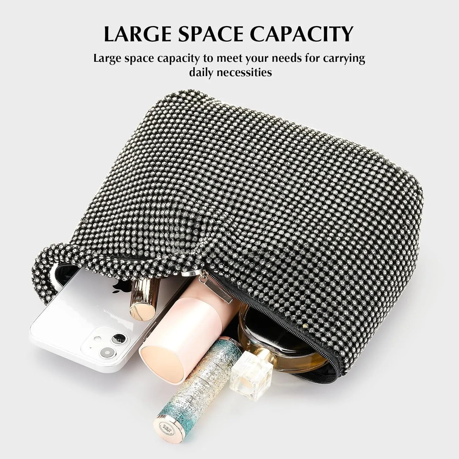 Rhinestone Clutch Purses Evening Handbags for Women's Vintage Elegant Triangle Purse for 1920s Party Wedding